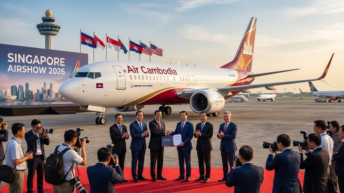 Air Cambodia Orders Up to 20 Boeing 737 MAX Jets at Singapore Airshow