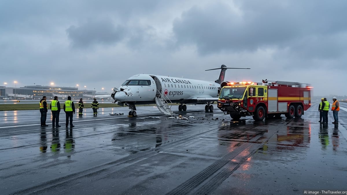 Air Canada Jet Hits Fire Truck at LaGuardia, FAA Shuts Airport