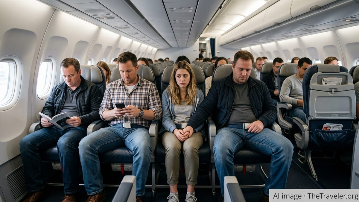 Middle Seat Traveler’s Rant Rekindles Debate Over ‘Manspreading’
