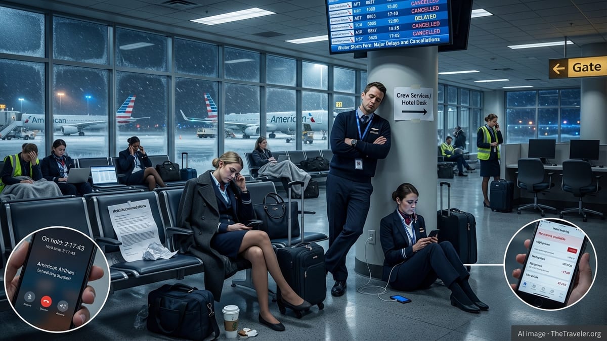 American Airlines Slammed by Flight Attendants Over Hotel Failures During Winter Storm Fern