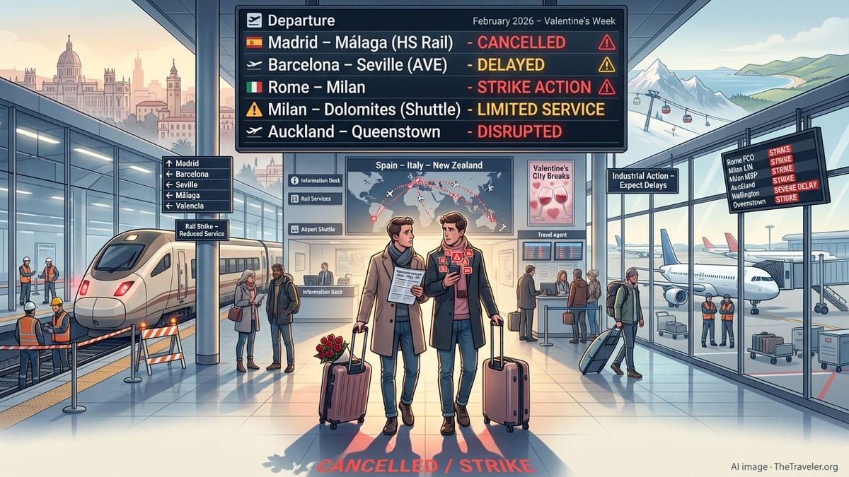 February Strikes in Spain, Italy and New Zealand Threaten Valentine’s Travel Plans