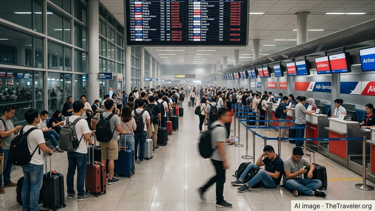 Mass Flight Disruptions Strand Thousands of Travellers Across Asia