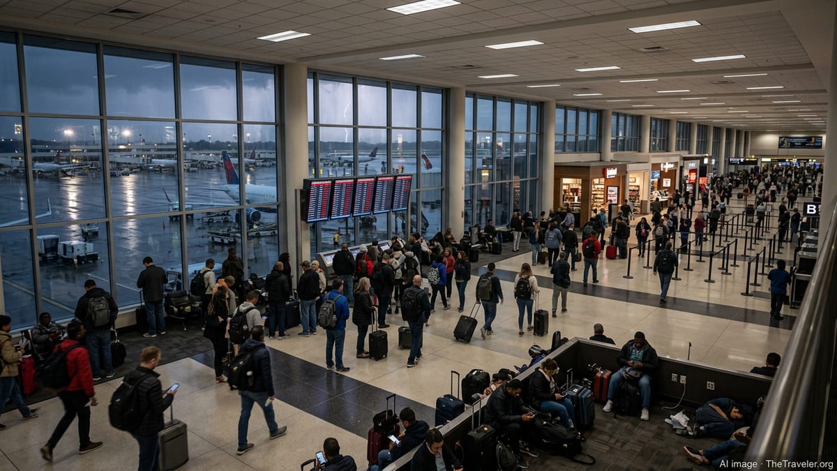 Storms and TSA Strains Trigger New Wave of U.S. Flight Chaos
