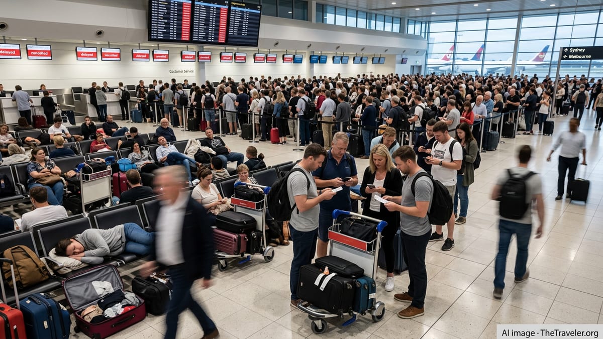Australia Flight Chaos Strands Hundreds After Global Disruptions