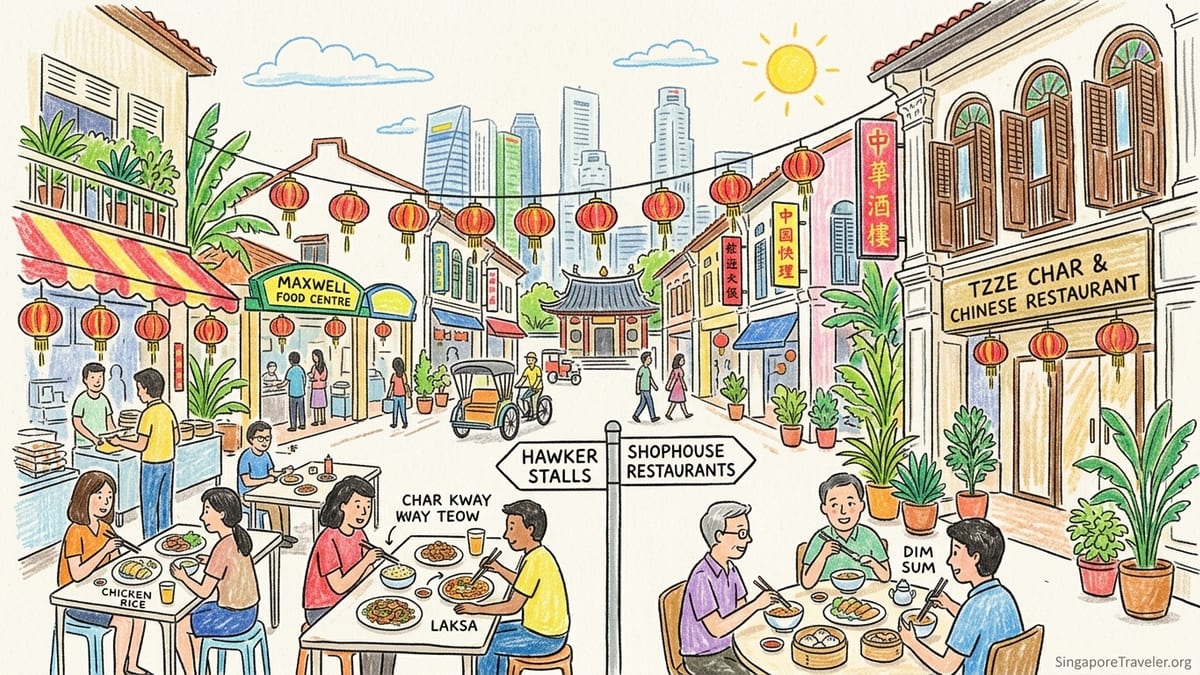 Evening diners at shophouse restaurants along Keong Saik Road in Singapore’s Chinatown.