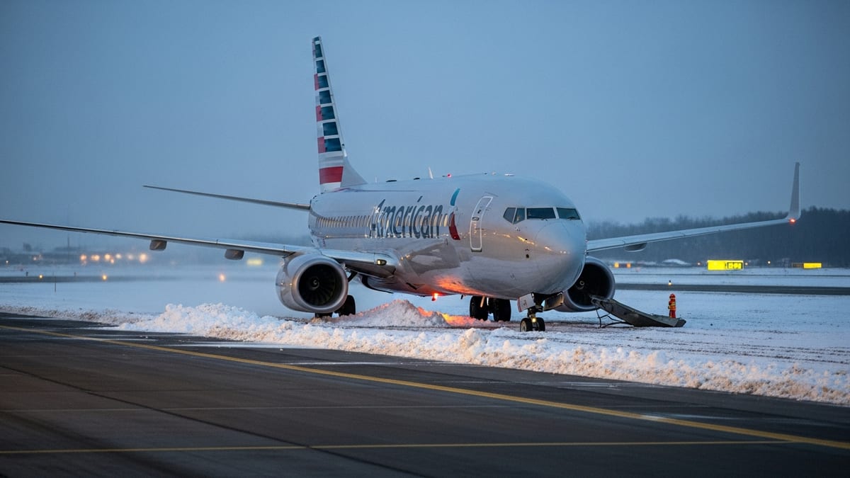 American Airlines Jet Skids Off Rochester Taxiway, Jolting Winter Travel Plans