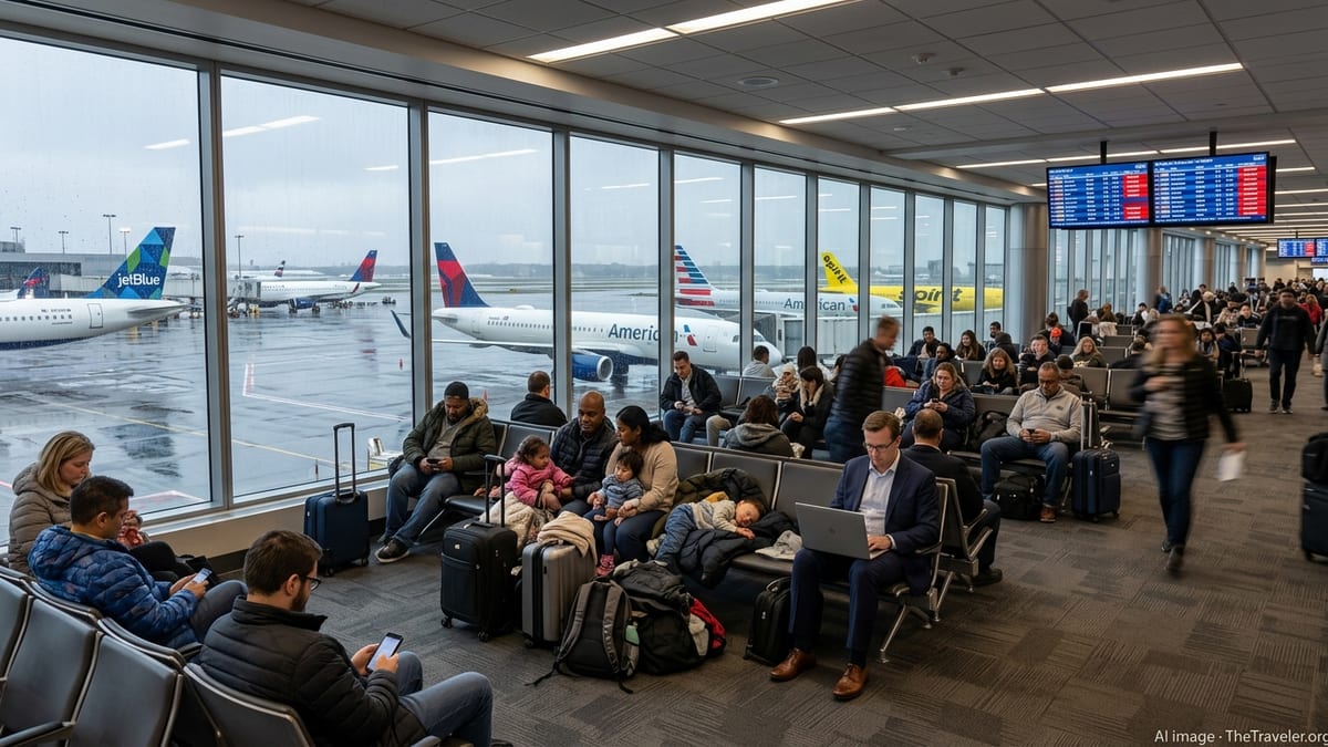 Mass Delays Strand Travelers at Boston Logan Airport