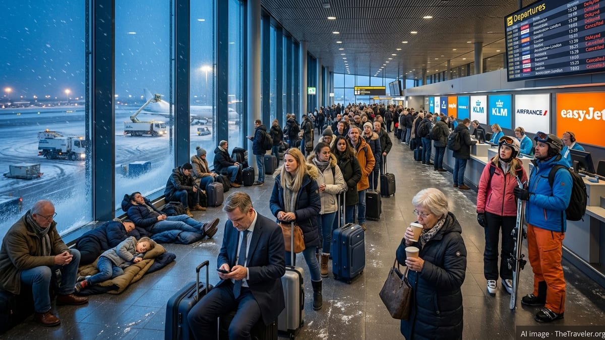 Winter Weather Chaos Hits KLM, Air France and easyJet Across Key European Hubs