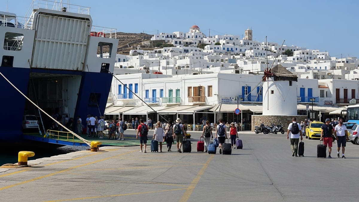 shot of Parikia port