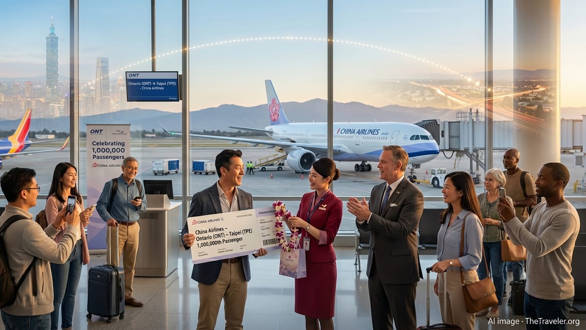 China Airlines Marks Millionth Passenger on Ontario–Taipei Route, Boosting Southern California–Asia Links