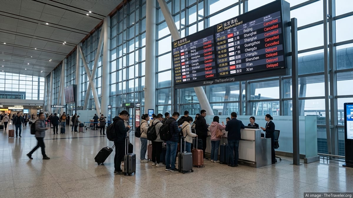 China Flight Cancellations Disrupt Travel to Major Hubs