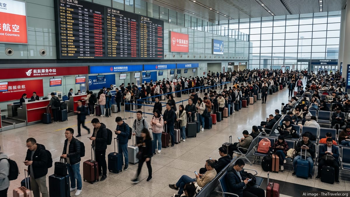 Travel Chaos in China as Mass Flight Cancellations Hit Hubs