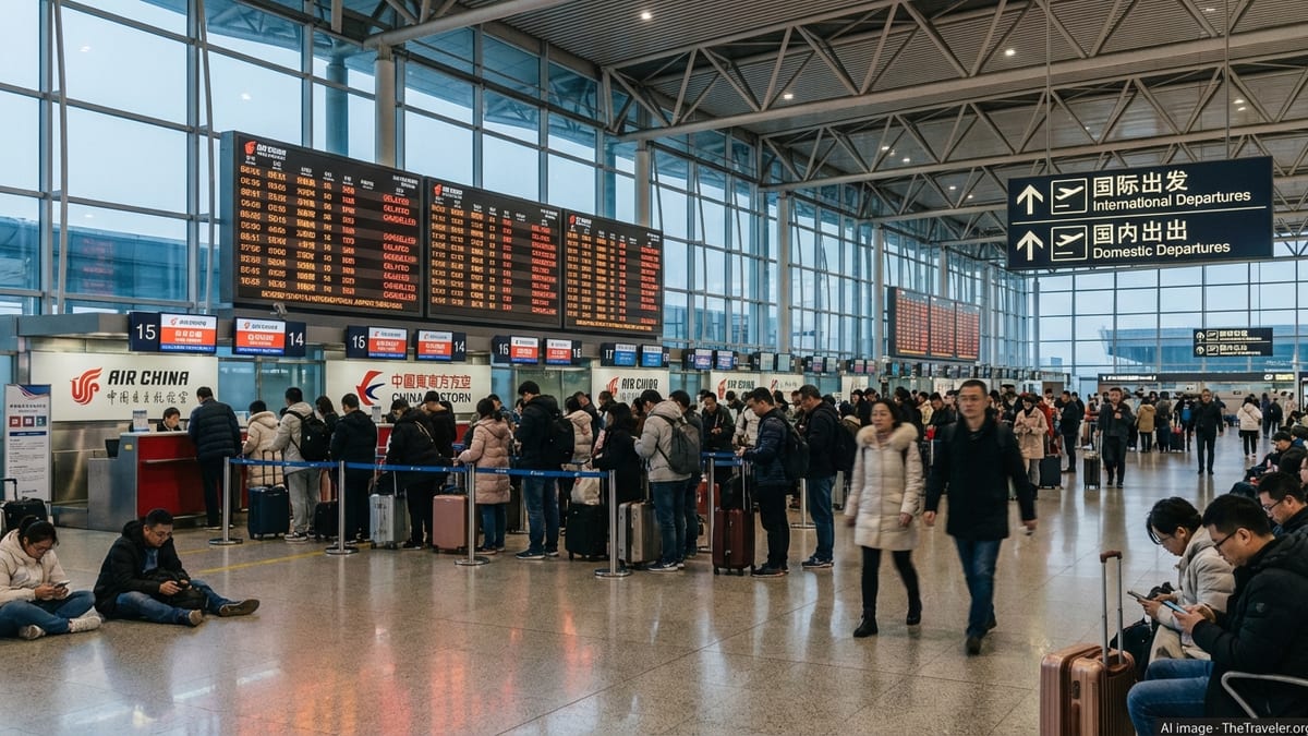 China Flight Chaos: 46 Cancellations, 1,565 Delays Hit Major Hubs
