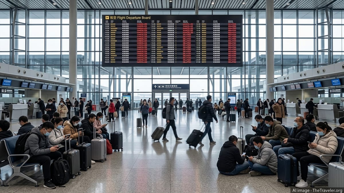 China Flight Disruptions Hit Major Hubs as 121 Services Affected
