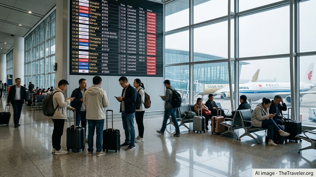 Flight Cancellations Disrupt China Links to Bahrain and Key Cities