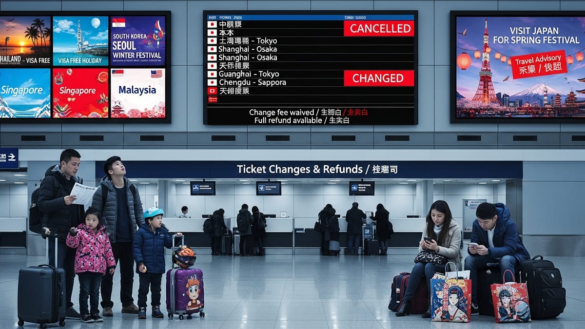 Airlines Waive Fees as China Urges Citizens to Avoid Japan Travel