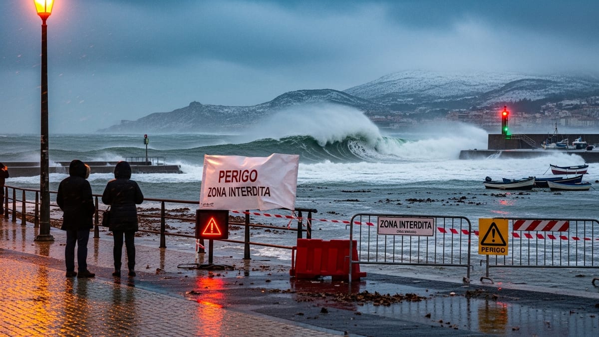 Storm Ingrid Triggers Red Alerts, Disrupting Travel Across Snowbound and Storm-Lashed Portugal