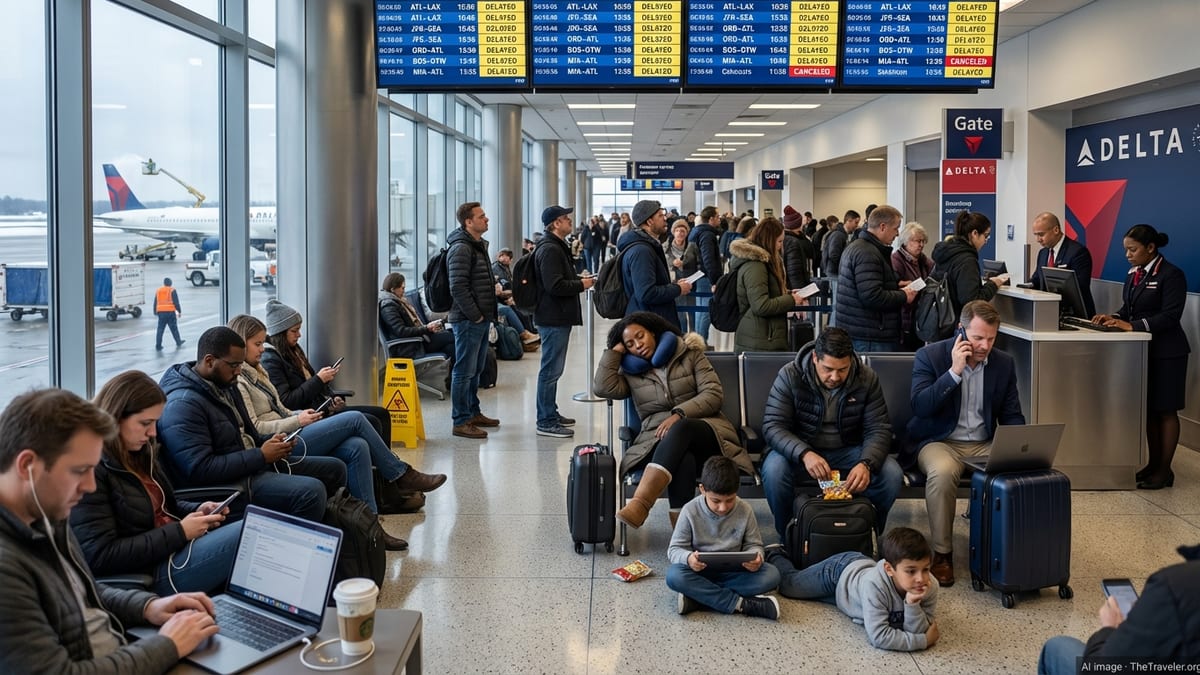 Delta Delays Snarl Winter Travel at Major U.S. Hubs