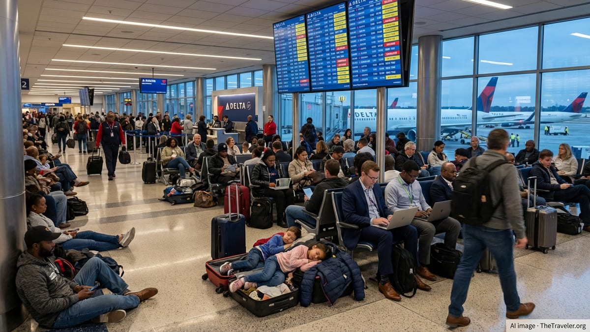 Delta Delays Snarl Travel at Major US Hubs