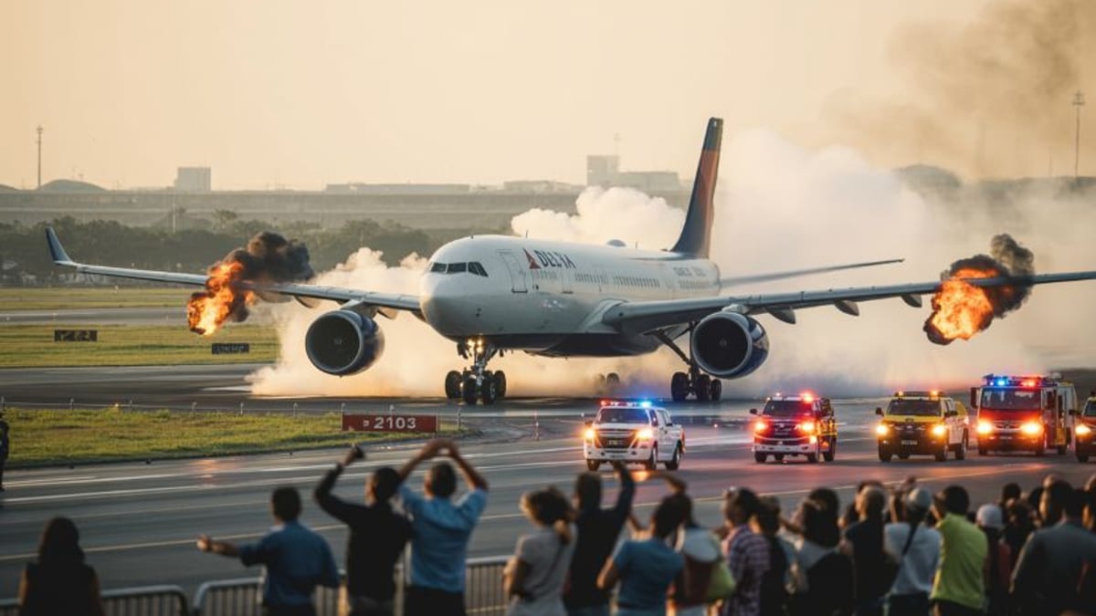 Delta Flight Makes Fiery Return to Sao Paulo After Engine Blaze
