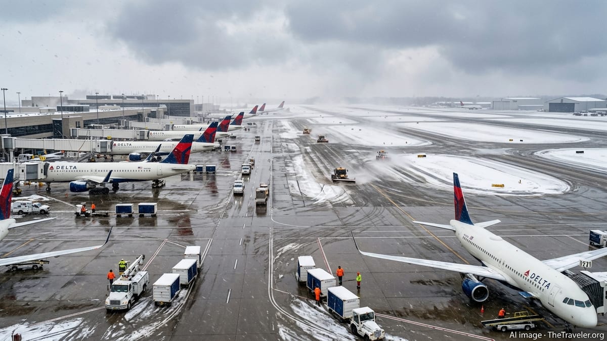 Delta Cancels Hundreds of Flights as Midwest Blizzard Hits Hubs