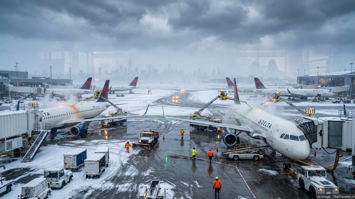 Delta Flights Snarled as Nor’easter and Tech Woes Collide