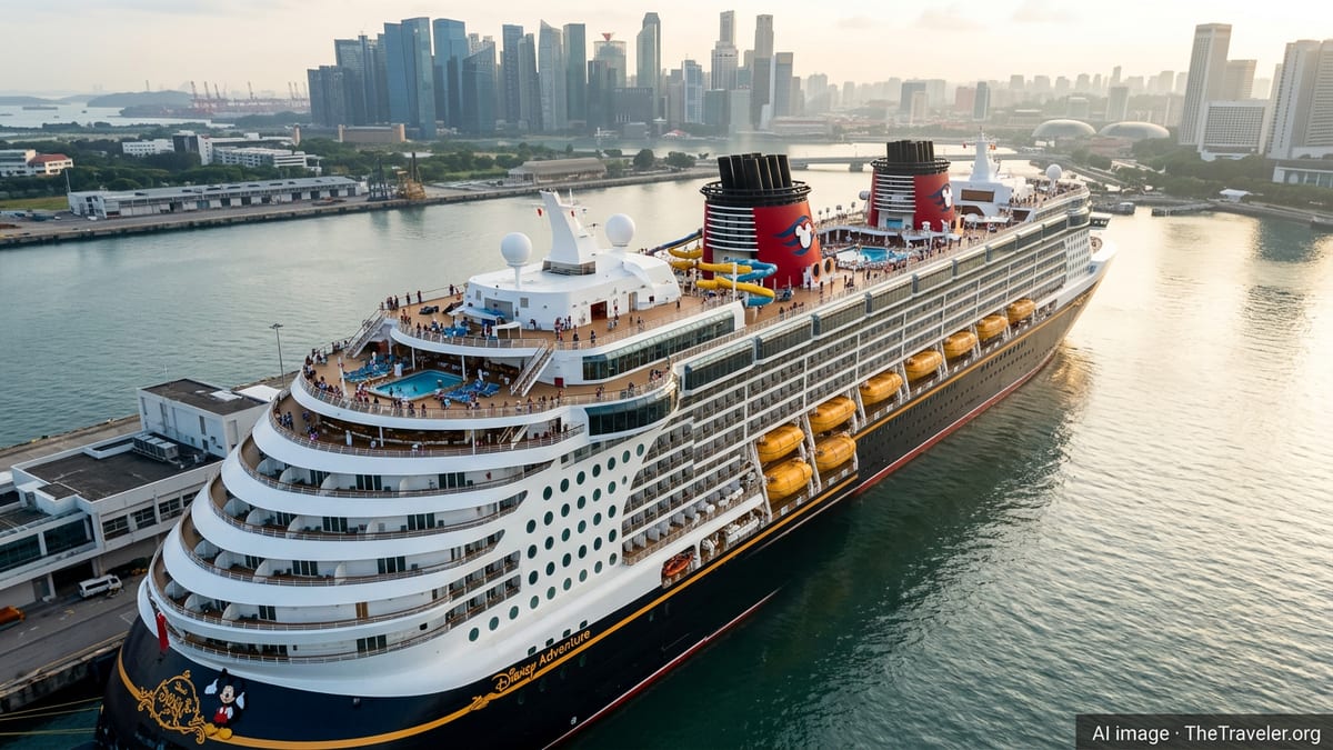 Disney’s Biggest Cruise Ship Makes Historic Singapore Debut