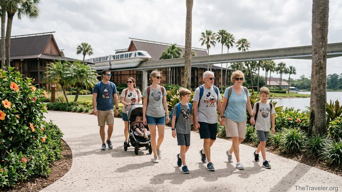 Family walking through Disney’s Polynesian Villas resort, deciding if Disney Vacation Club fits their frequent trips.