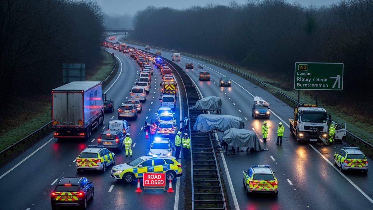 Loose Horses Killed in A3 Surrey Crashes, Causing Major Delays for London Commuters