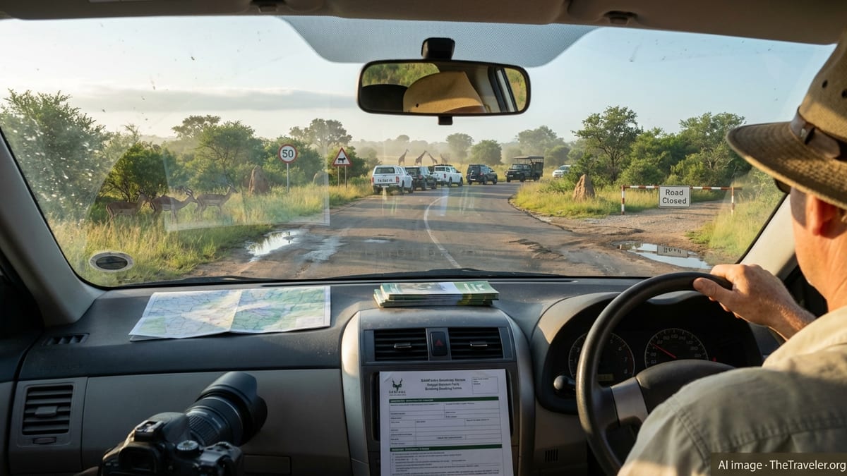 Early morning self-drive safari in Kruger National Park, South Africa.