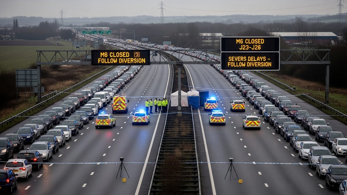 Tragic Incident Closes M6 Near Wigan, Bringing North West Motorway Traffic to Standstill
