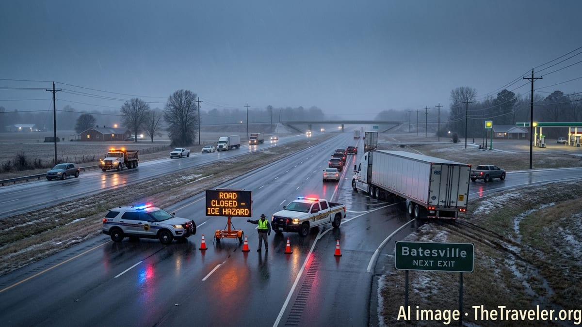Icy Winter Storm Brings Mississippi Highways to Standstill, Travelers Urged to Stay Home