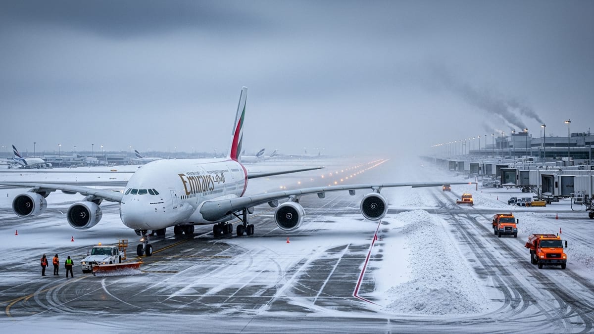 Snowstorm Strands Emirates A380 Passengers on Toronto Tarmac for Over Three Hours