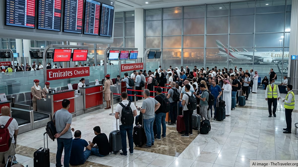 Emirates Chaos After Dubai Drone Strike Disrupts Travel