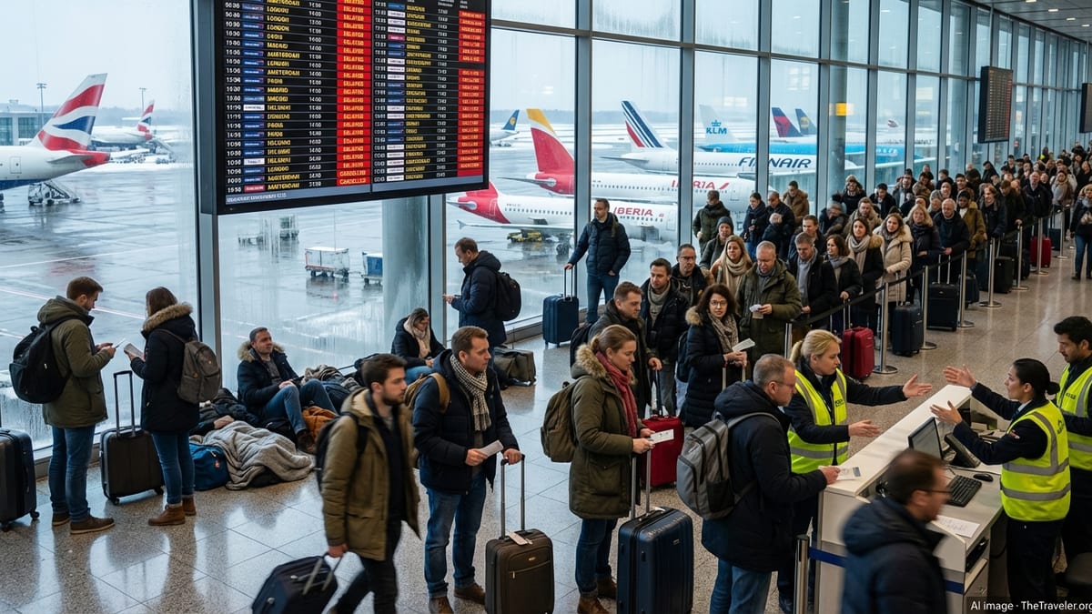 Europe Travel Chaos as 159 Flights Axed and 1,190 Delayed