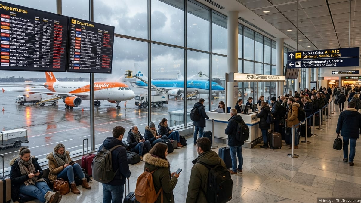 Winter Storms and Strikes Snarl Flights Across Europe