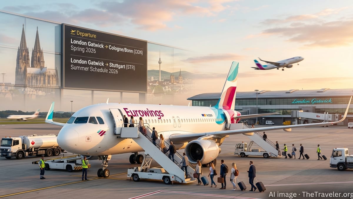 Eurowings to Launch New Gatwick Flights to Cologne and Stuttgart in 2026