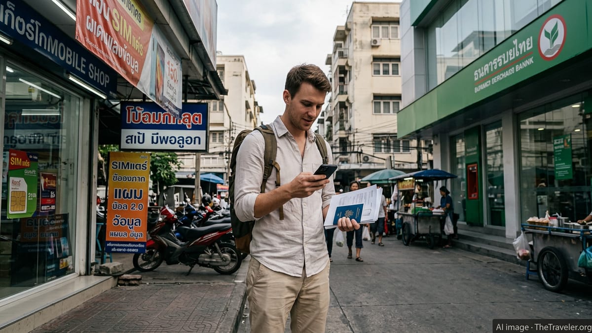 Expat in Bangkok setting up phone and banking during first 90 days