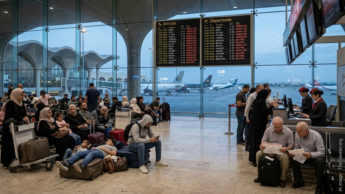 Flight Chaos at Amman’s Queen Alia as Regional Airspace Tightens