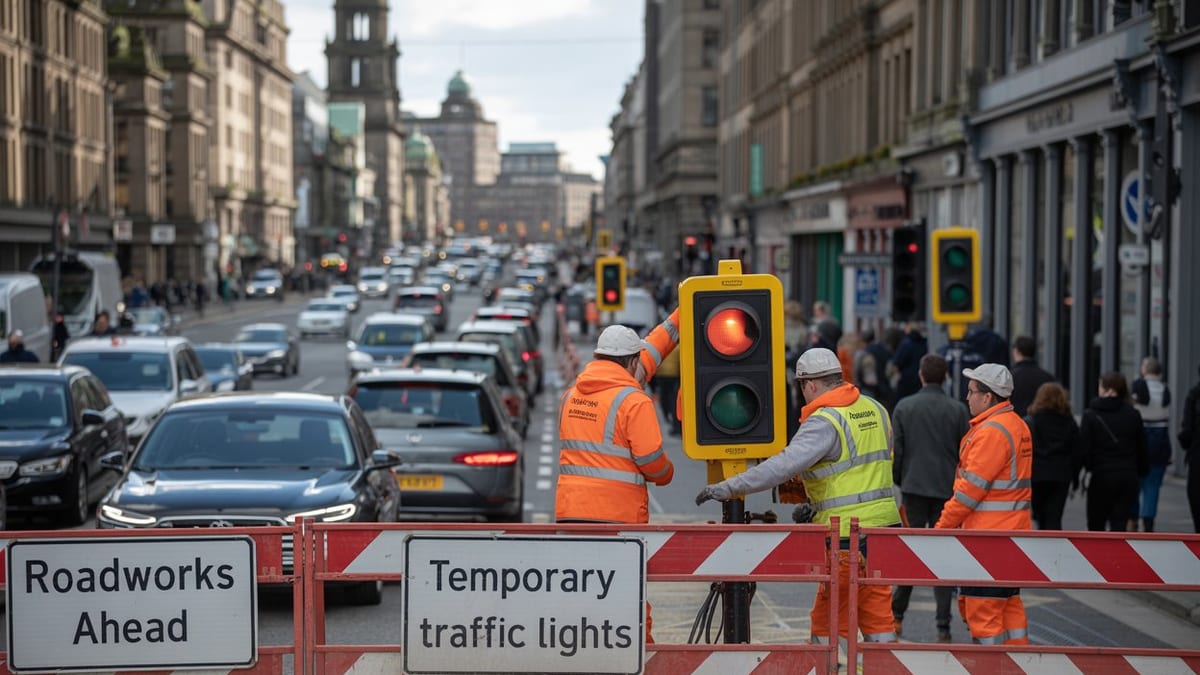 Glasgow roadworks to bring weeks of temporary lights