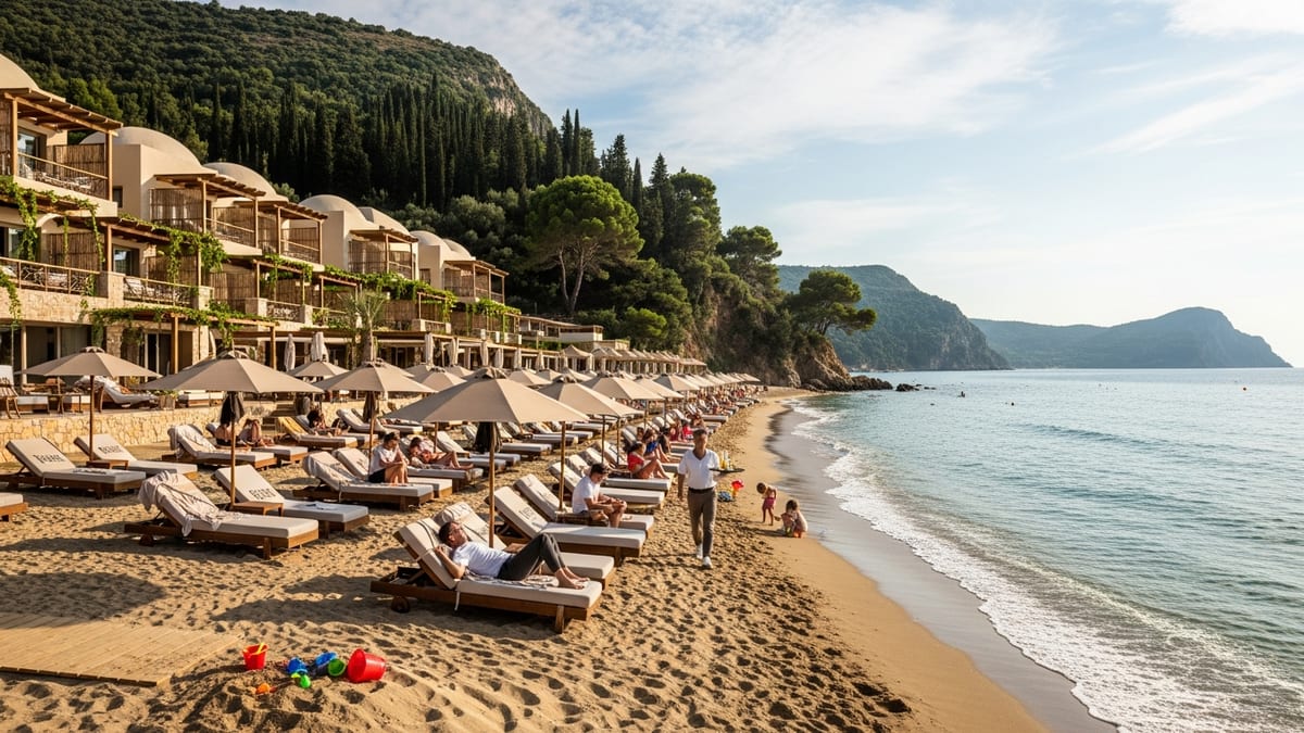 Late afternoon at Glyfada Beach, Corfu