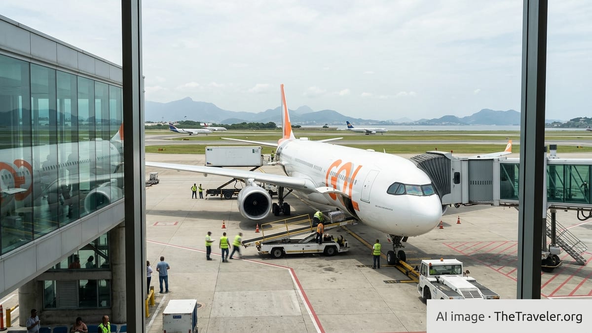 GOL Airbus A330neo at Rio de Janeiro Galeão gate being prepared for a flight to Portugal.