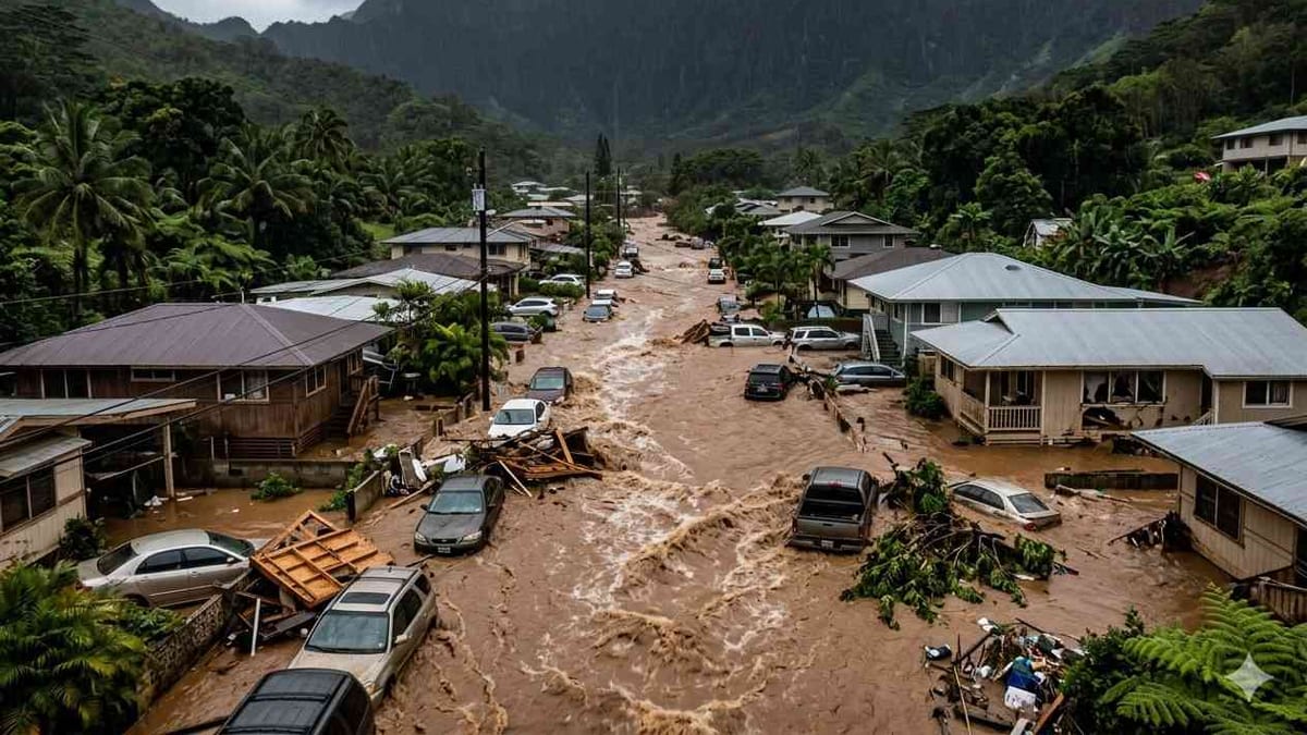 Honolulu Deluge Swamps Manoa Valley Amid Relentless Storms