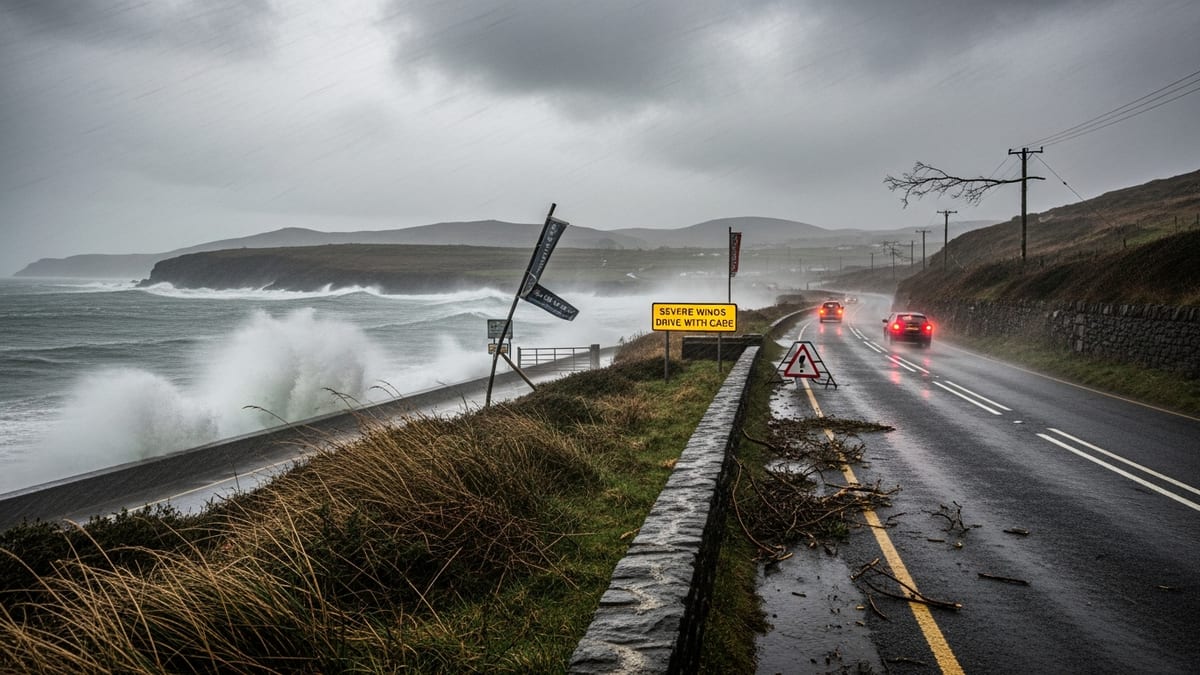 Status Yellow Winds Threaten Travel Disruption Across Ireland’s Atlantic Coast on Sunday