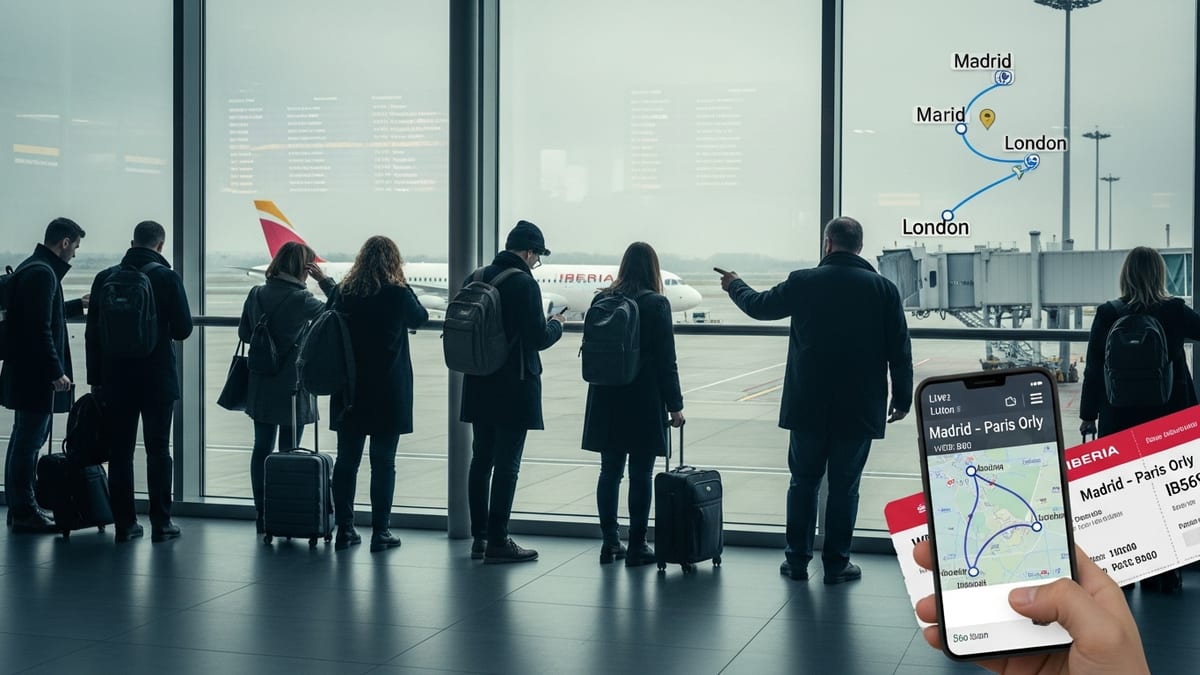 Snow-Stranded Madrid–Paris Iberia Flight Diverts Twice, Lands Unexpectedly at London Luton