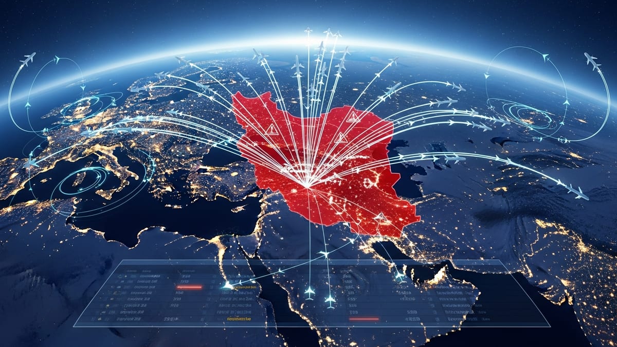 Iran Airspace Closure Triggers Widespread Disruptions on Europe–Asia Flight Routes
