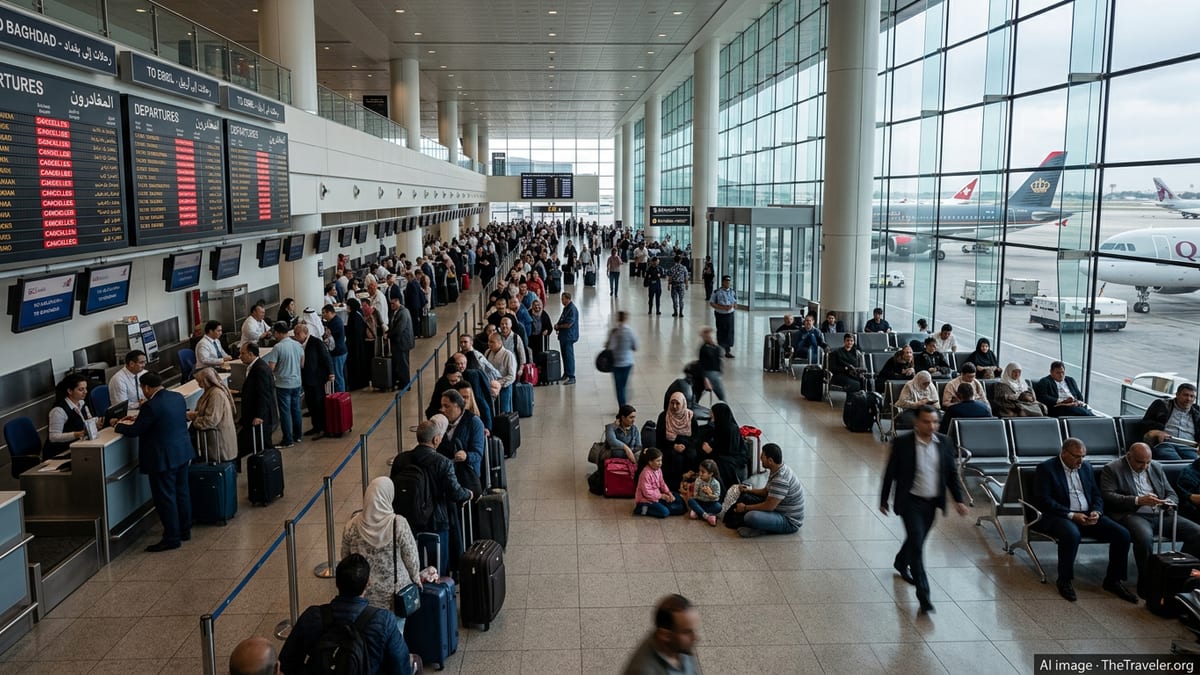Major Airlines Cancel Dozens of Iraq Flights Amid Airspace Shutdown