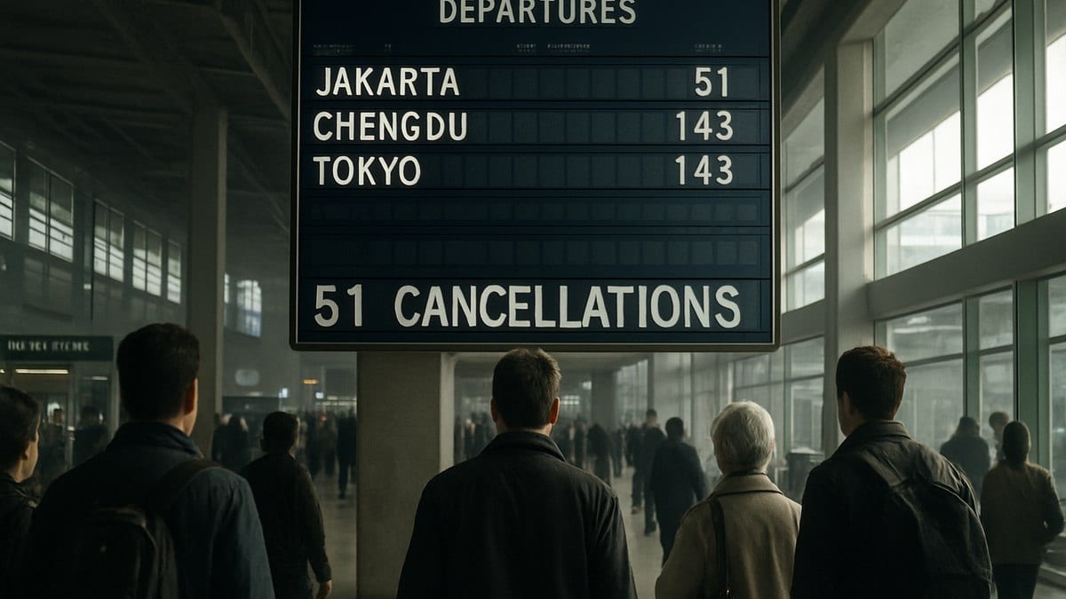 Jakarta, Chengdu, Tokyo Airports Log 51 Cancellations, 143 Delays