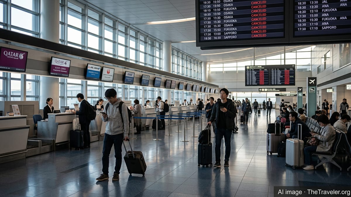 Japan Flight Chaos as Qatar Airways, JAL, ANA and Air Do Cancel 20+ Services