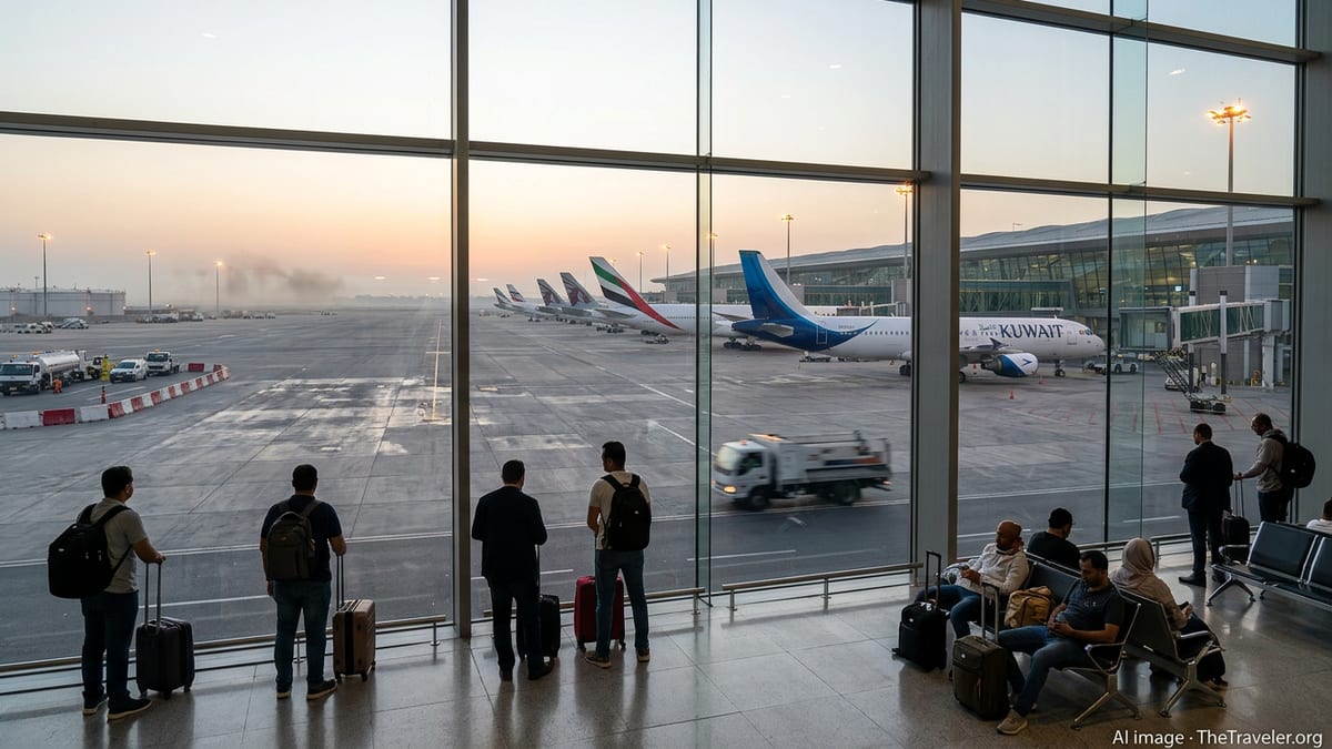 Kuwait Airport Damage Grounds Flights Across Gulf Carriers